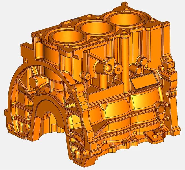 3 cylinders engine block Image